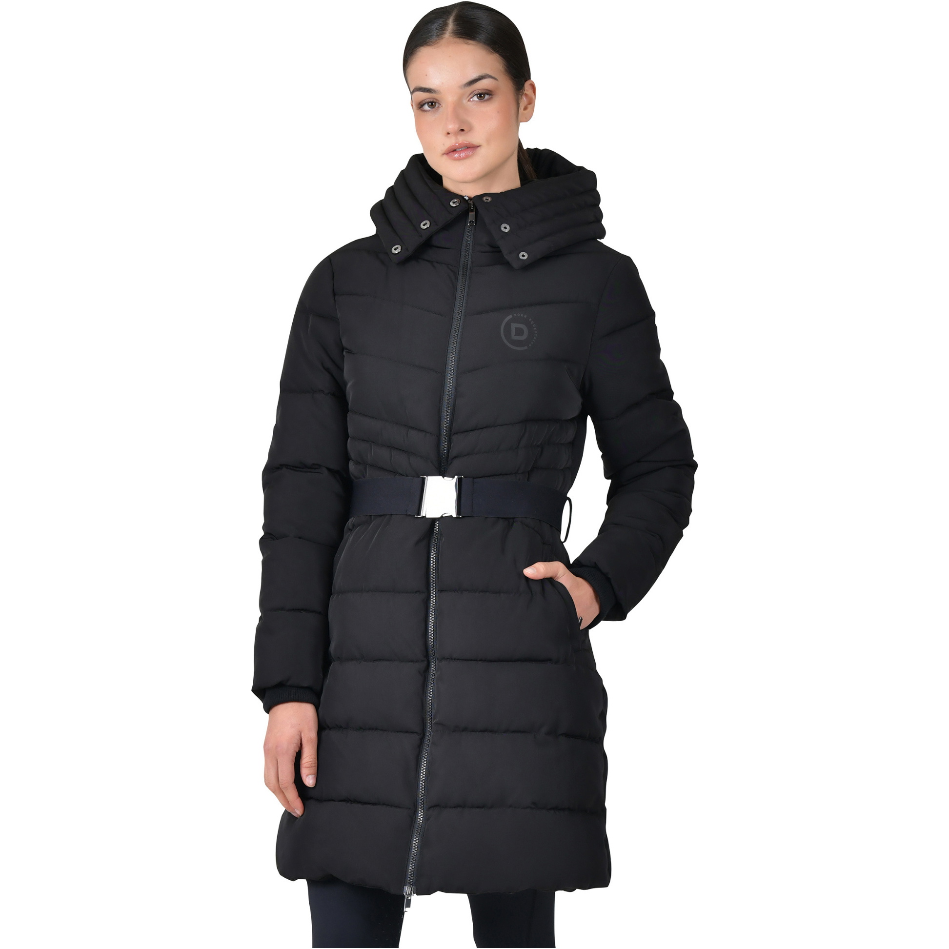 2025 Dublin Damen Mit Gürtel Langleine Puffer 1028855 - Black